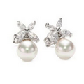 XO Pearl and Crystal Post Earrings